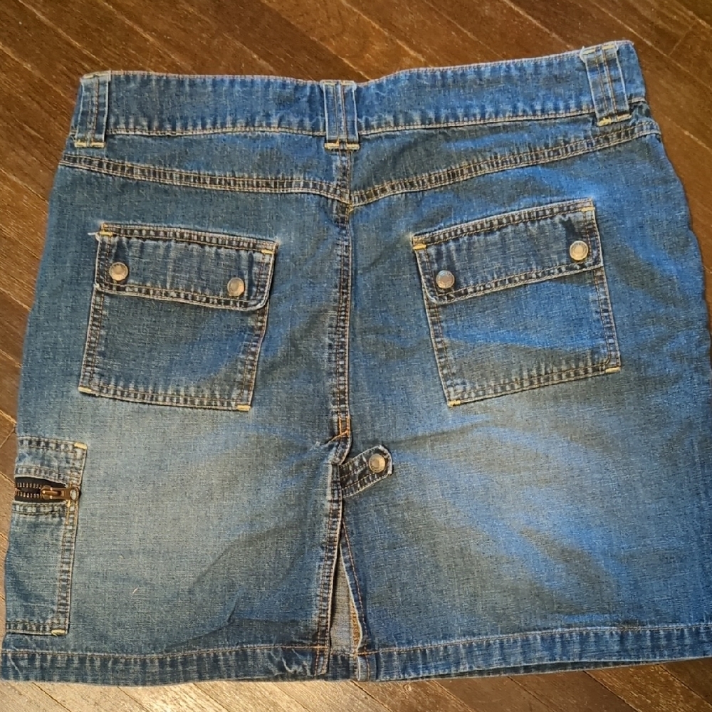 Old Navy Blue and Gold Cargo Mini Skirt Casual - Vintage 1994 - Picture 2 of 5